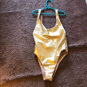 All GOLD bathing suit/ body suit